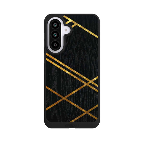 Samsung Galaxy A57 5G NIVOpure Schwarzes geometrisches Muster Goldene Streifen