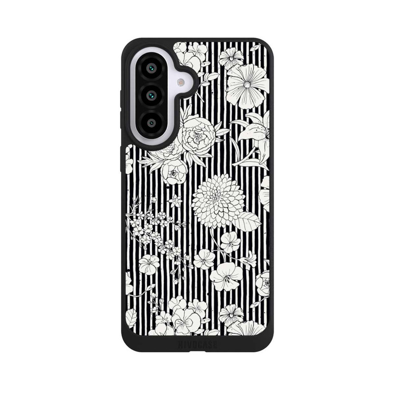Galaxy A57 5G NIVOpure Flowers and Stripes Black and White