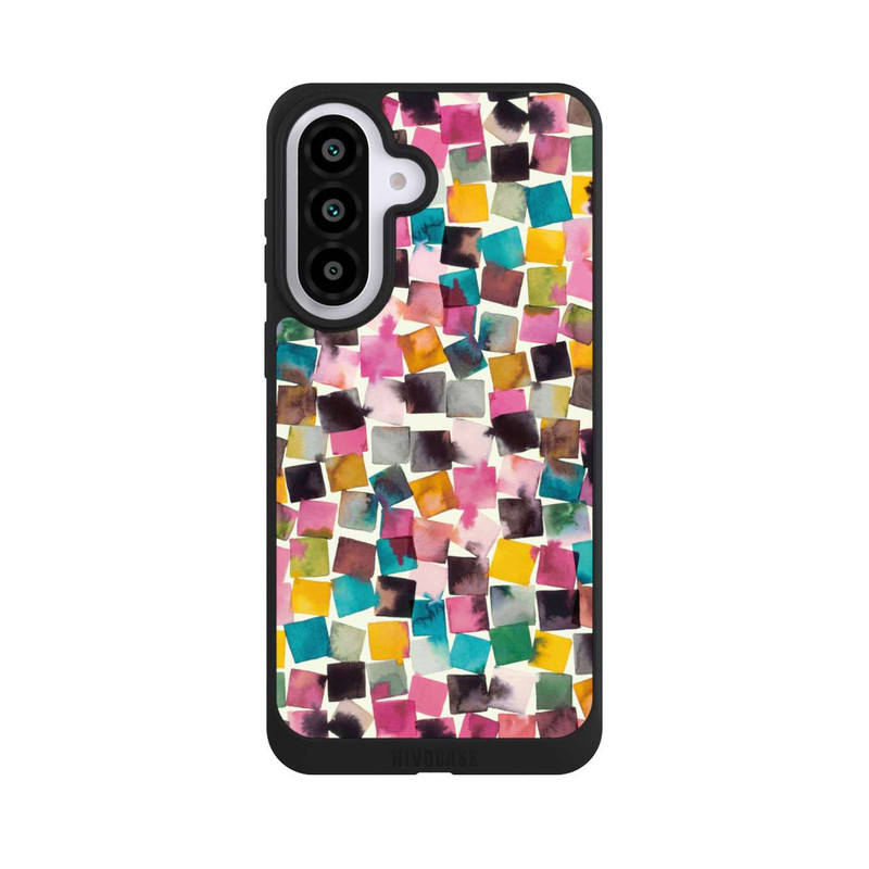 Galaxy A57 5G NIVOpure Plaids Géométriques Aquarelle Rose