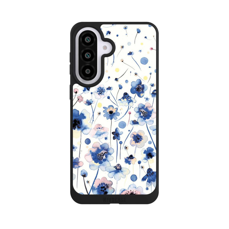 Galaxy A57 5G NIVOpure Watercolor Ink Blue Flowers