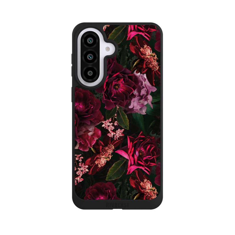 Galaxy A57 5G NIVOpure Dark Romantiv Red and Pink Peonies Flowers