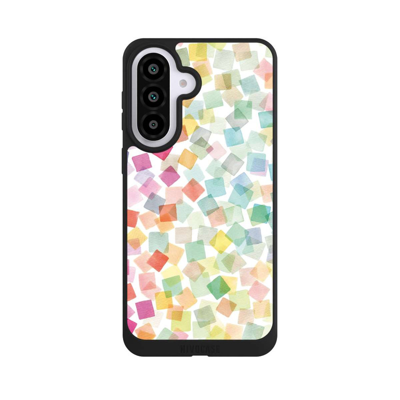 Galaxy A57 5G NIVOpure Konfetti geometrische Plaids Regenbogen