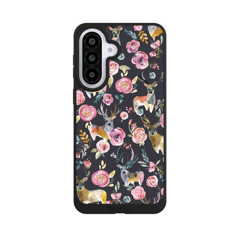 Galaxy A57 5G NIVOpure Hirsche und Blumen Anthrazit