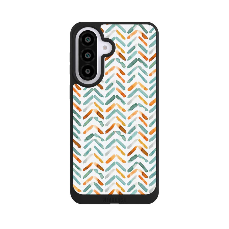 Galaxy A57 5G NIVOpure Elegantes Herbstchevron Blau Orange