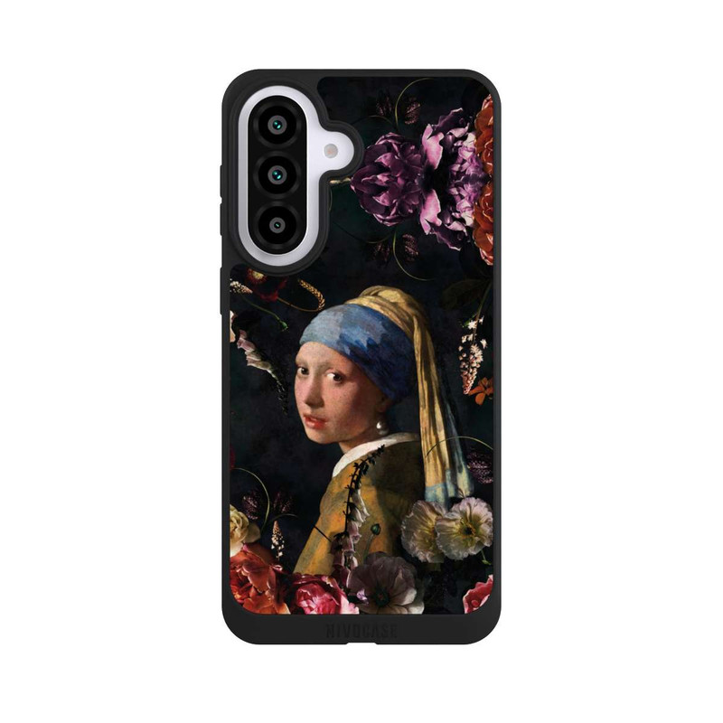 Galaxy A57 5G NIVOpure Mädchen mit Perlenohrringen und Rosen
