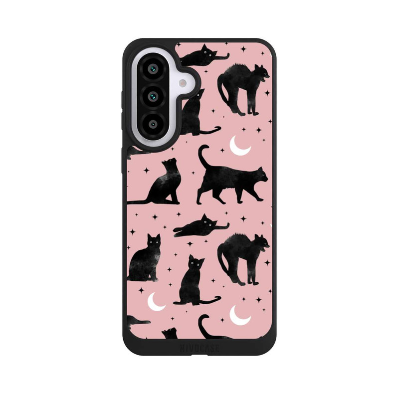 Galaxy A57 5G NIVOpure Katzen und Mond auf Rosa
