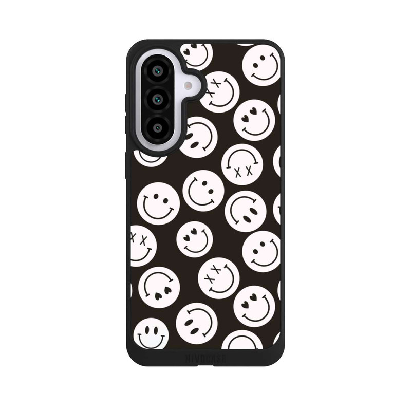 Galaxy A57 5G NIVOpure Smiles Emotes Pattern Black And White