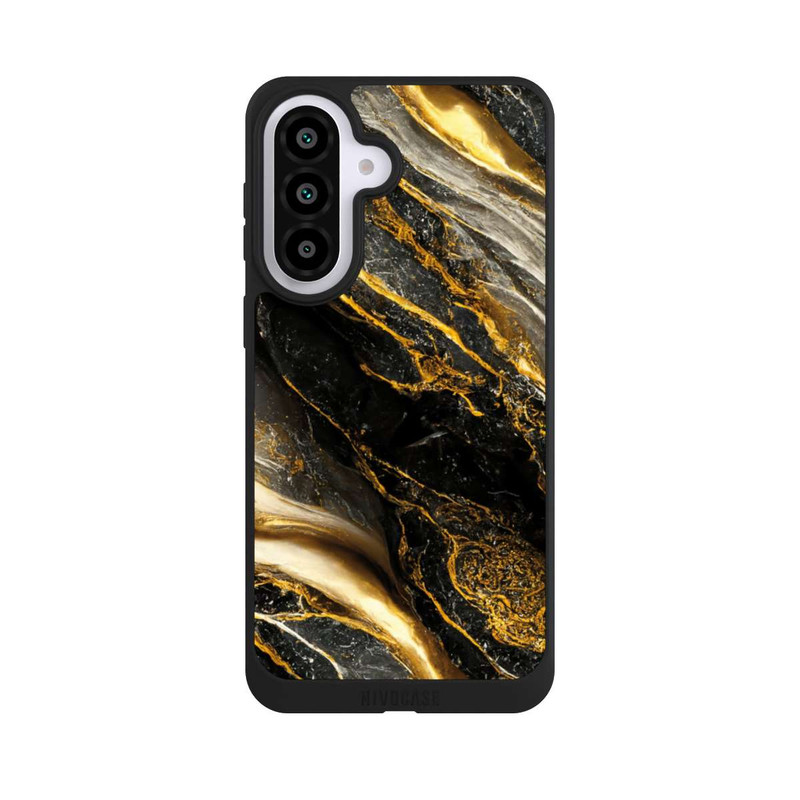 Galaxy A57 5G NIVOpure Couches d'impression en marbre noir et or