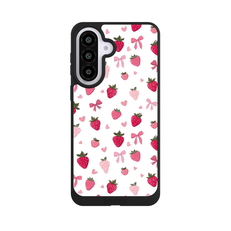 Galaxy A57 5G NIVOpure Strawberry Ribbon Pattern Pink