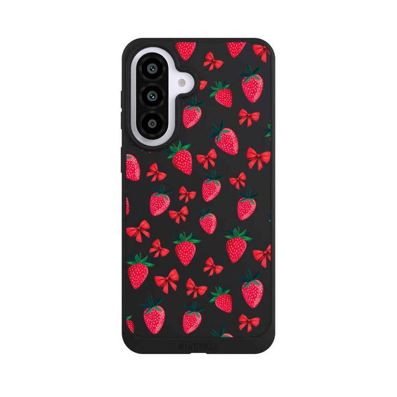 Galaxy A57 5G NIVOpure Strawberry Heart Ribbon Pattern Transparent