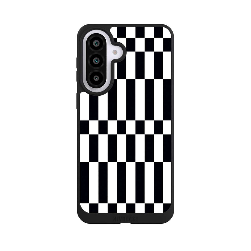 Galaxy A57 5G NIVOpure Checked Abstract Bold Black and White Color Block