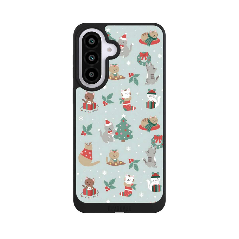 Galaxy A57 5G NIVOpure Cute Winter Wonderland Christmas Festive Cats on Teal