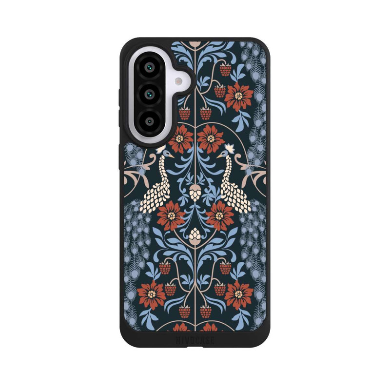 Galaxy A57 5G NIVOpure Vintage Peacock Garden Arts and Crafts Floral Dark