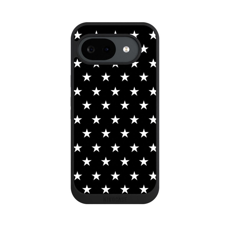 Pixel 10 a NIVOpure Polka Stars Schwarz und Weiß