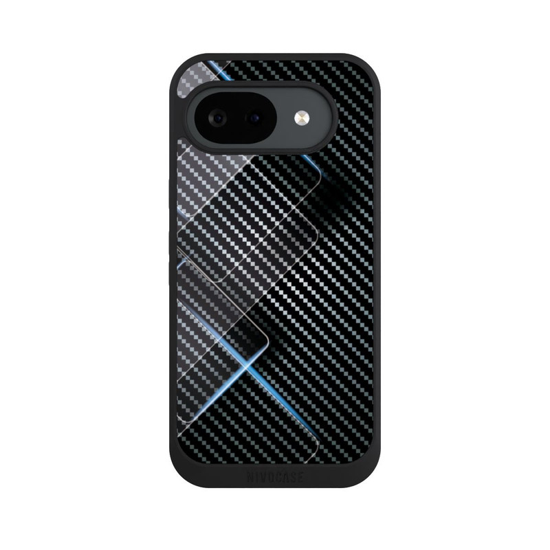 Pixel 10 a NIVOpure Blaue Linien auf Karbon