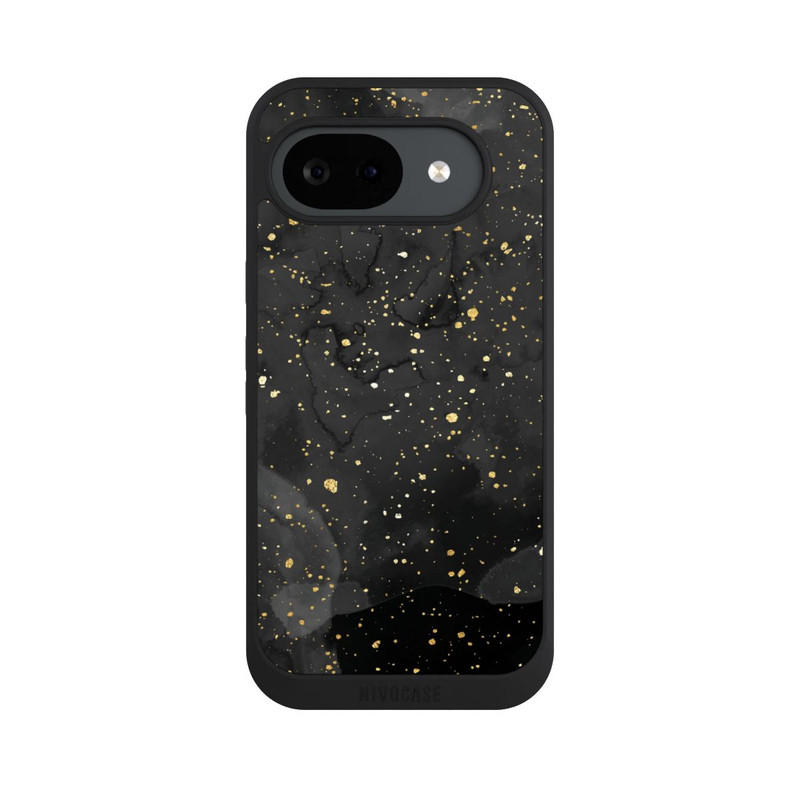Pixel 10 a NIVOpure Glitzernder Marmor-Schwarz-Gold-Look
