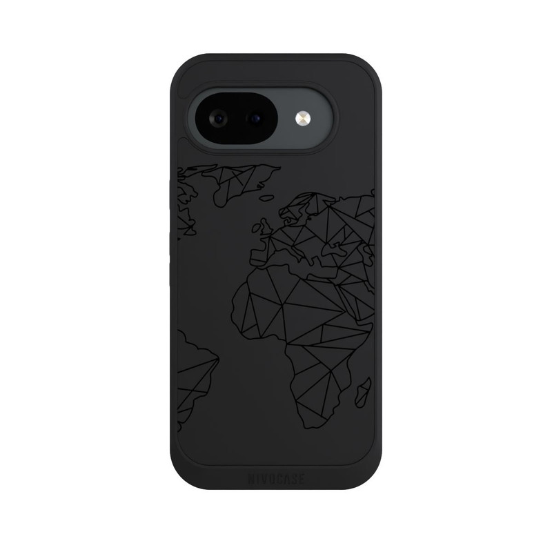 Pixel 10 a NIVOpure Polygon Weltkarte Schwarz ohne Hintergrund