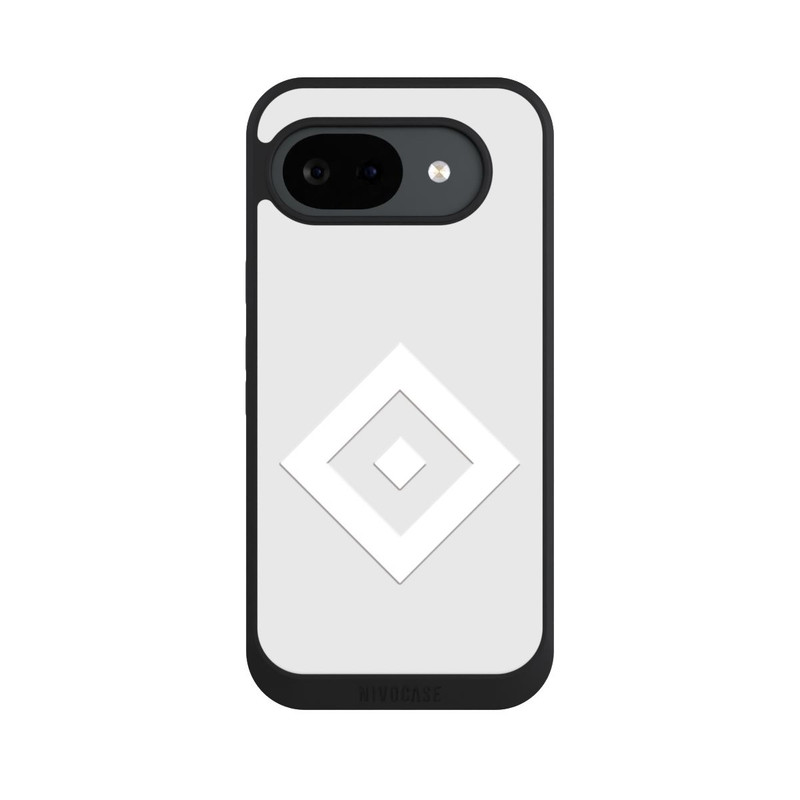 Pixel 10a NIVOpure Logo en forme de losange sur fond gris HSV