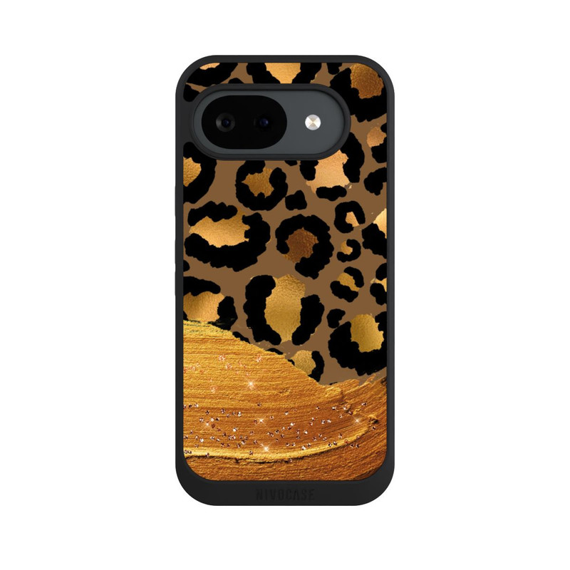 Pixel 10 a NIVOpure Dunkelgoldener Leoparden Glitzerlook