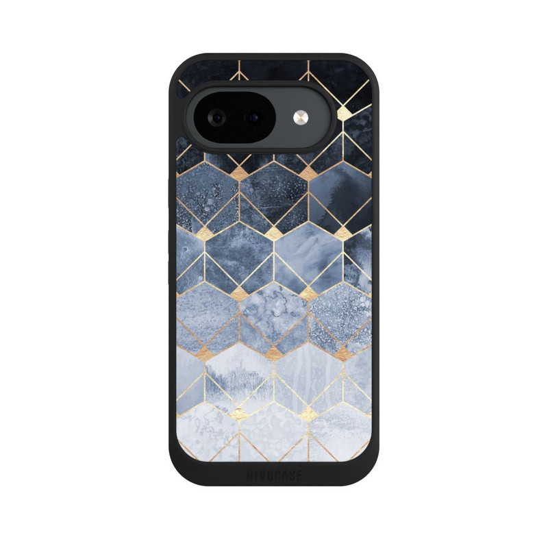Pixel 10a NIVOpure Blue Hexagons And Diamonds Gold Print