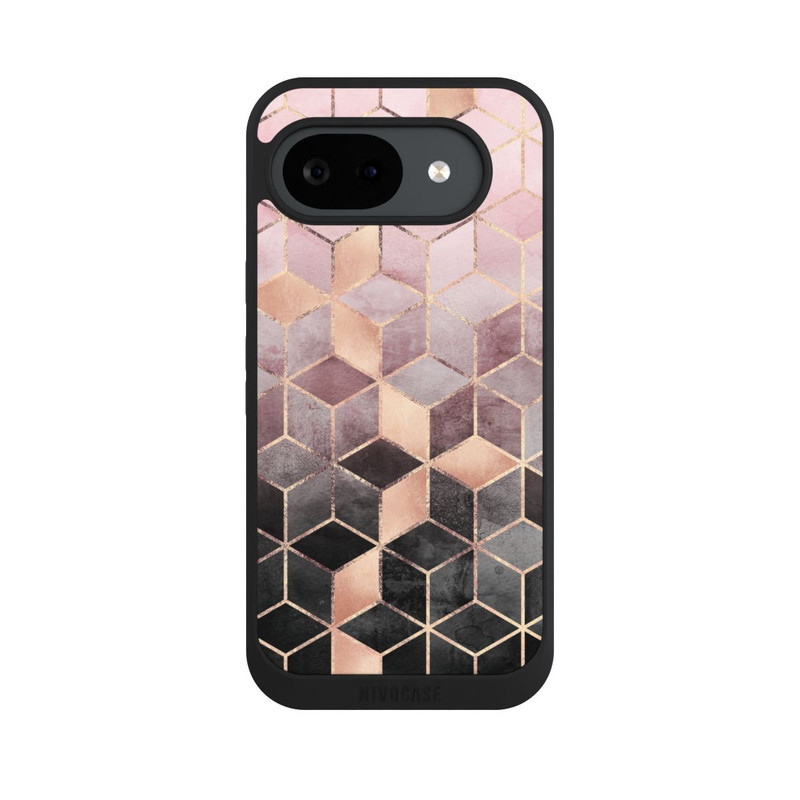 Pixel 10 a NIVOpure Pink-grauer Farbverlauf Würfel Druck