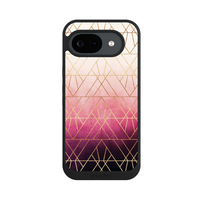 Pixel 10 a NIVOpure Pink Ombre Dreiecke Golddruck