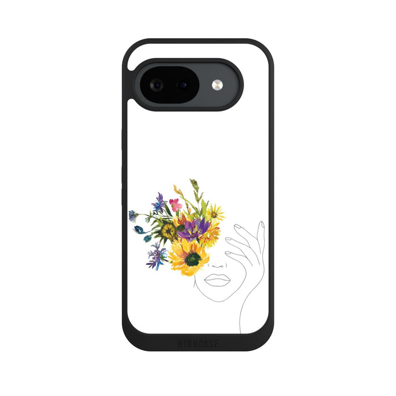 Pixel 10 a NIVOpure Line Art Frau Sonnenblumen