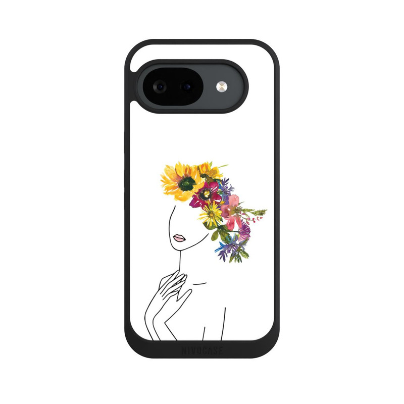 Pixel 10 a NIVOpure Line Art Frau mit Blumenkrone