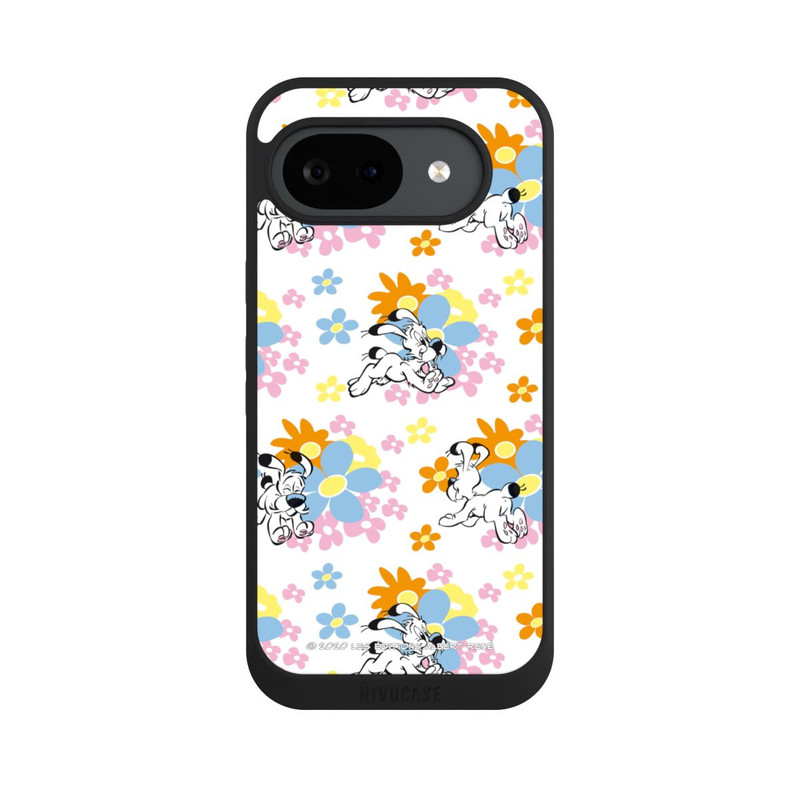 Pixel 10 a NIVOpure Idéfix sur fleurs colorées