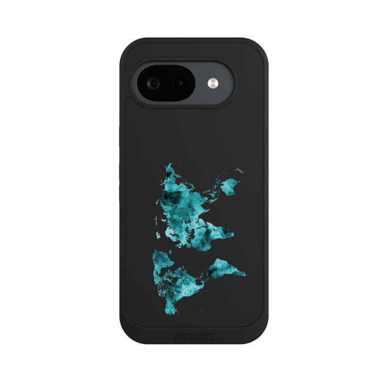 Pixel 10 a NIVOpure Weltkarte Blaugrün Transparent