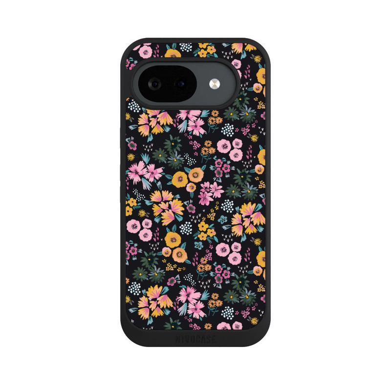 Pixel 10 a NIVOpure Kleine bunte Blumen Schwarz 2