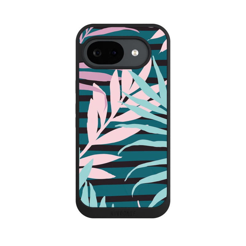 Pixel 10 a NIVOpure Pastell-Dschungelblätter rosa blaugrün