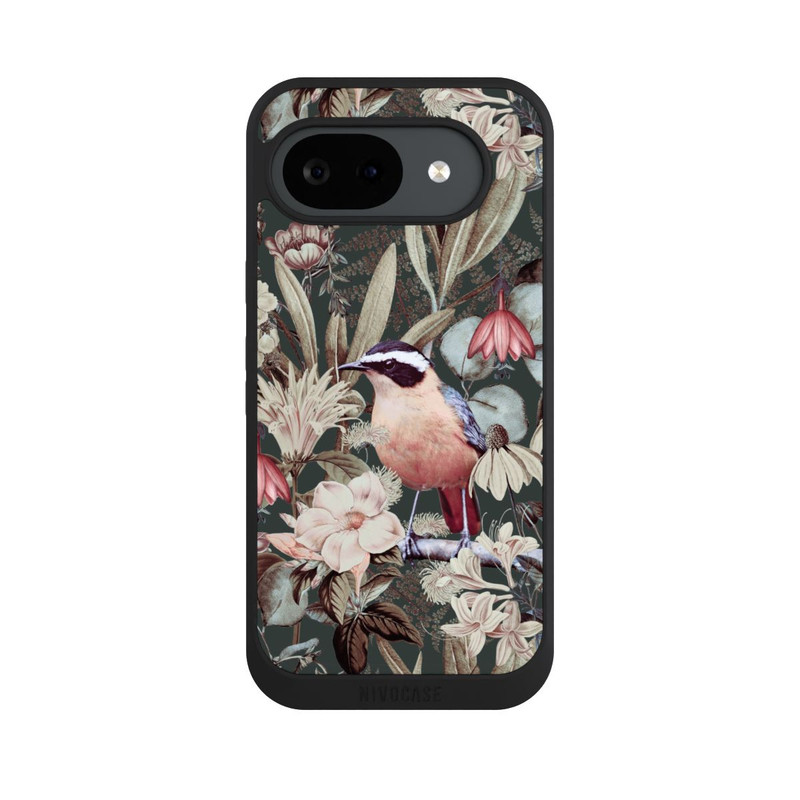 Pixel 10 a NIVOpure Orangefarbener Vogel im Vintage Blumenmuster