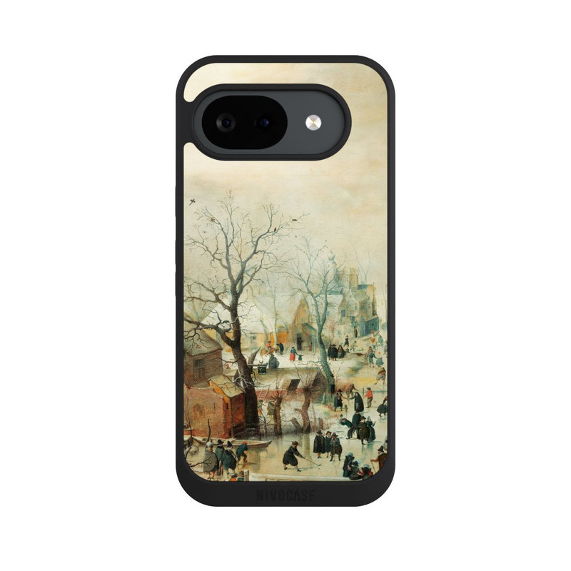 Pixel 10 a NIVOpure Winterlandschaft mit Schlittschuhläufern - Hendrick Avercamp