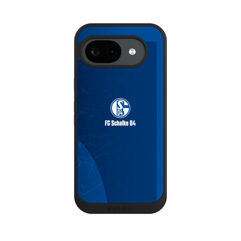 Pixel 10 a NIVOpure Schalke 04 Blauer Hintergrund Mit Logo