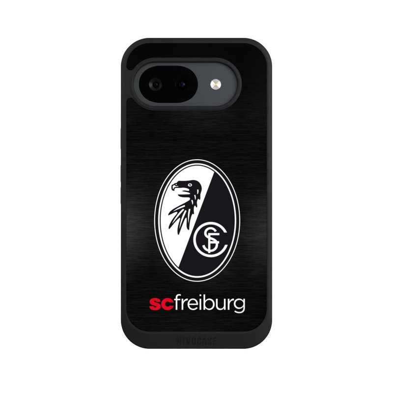 Pixel 10 a NIVOpure  Kratzen Metall Hintergrund mit dem Schriftzug  Horizontal SC Freiburg