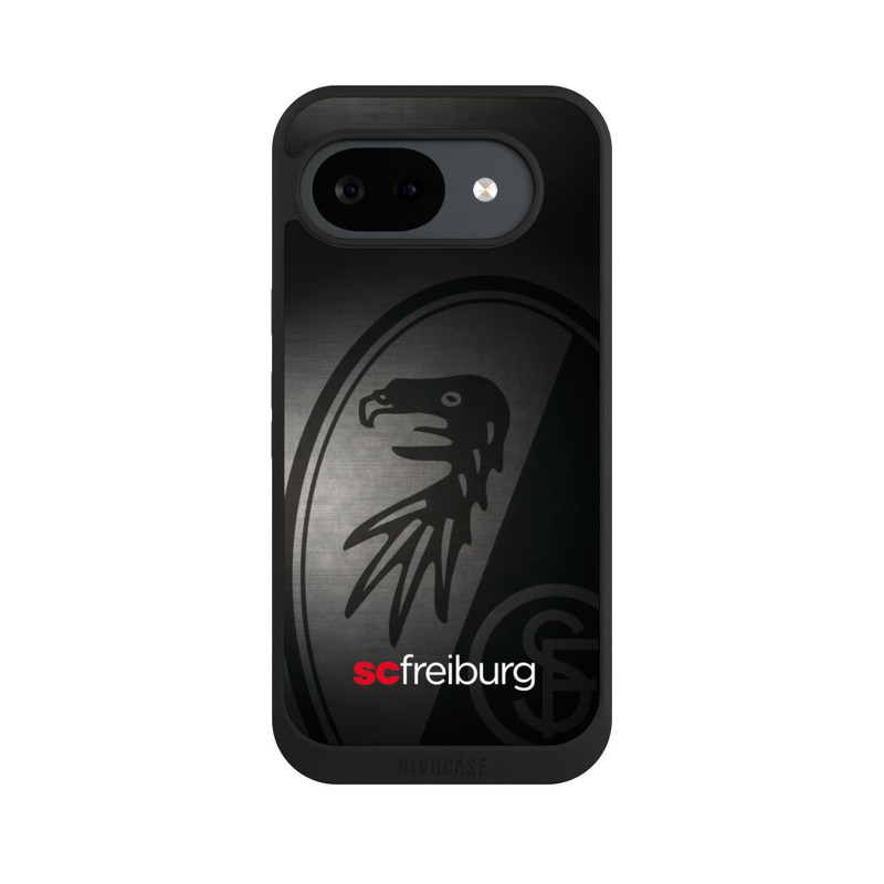 Pixel 10 a NIVOpure Dot Metall Hintergrund mit dem Schriftzug SC Freiburg