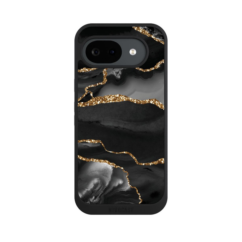 Pixel 10 a NIVOpure Dunkle Marmorstreifen im Goldlook