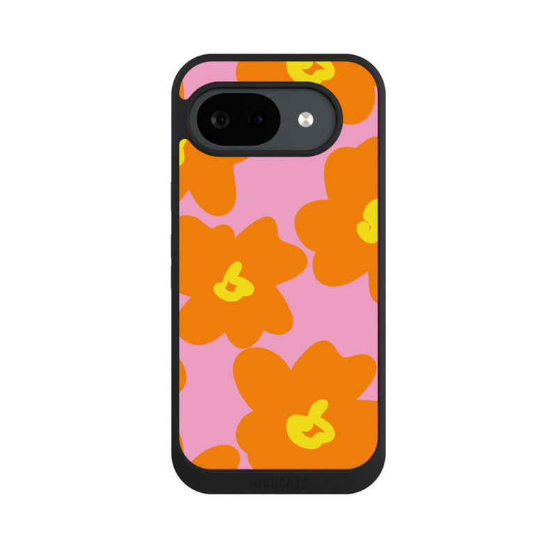 Pixel 10 a NIVOpure Retro Blumenmuster Pink und Orange