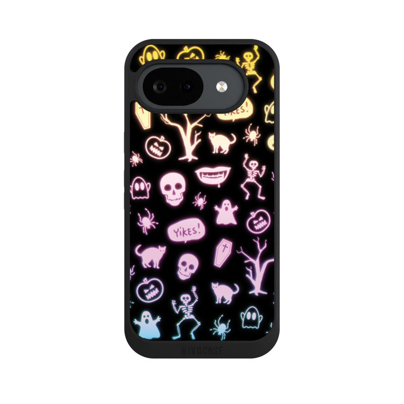 Pixel 10 a NIVOpure Neon Halloween Stickers Black Background