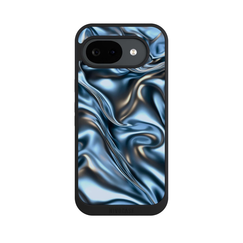 Pixel 10a NIVOpure Glänzender Stoff Chrome Metallic Blau mit KI