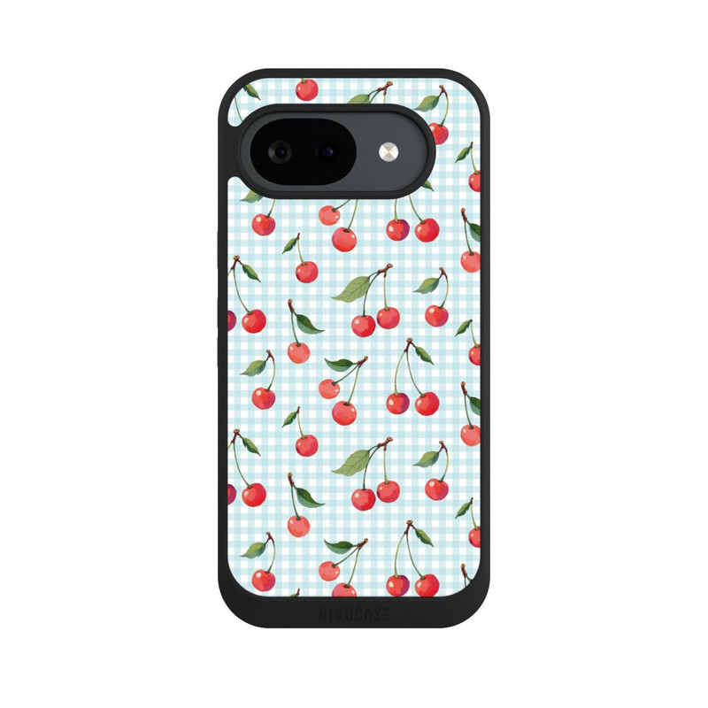 Pixel 10 a NIVOpure Cherries and Blue Gingham