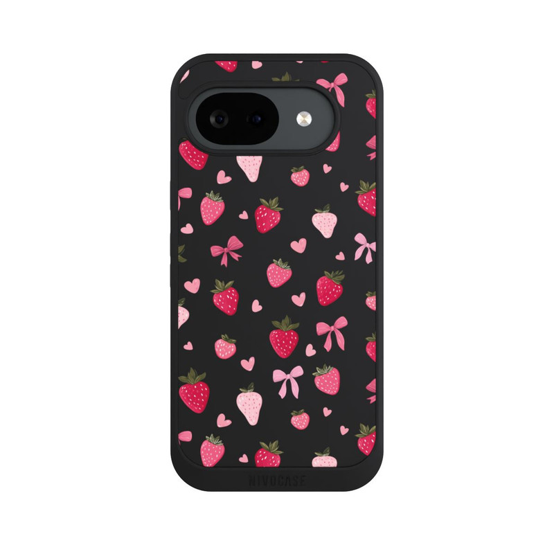 Pixel 10 a NIVOpure Erdbeer Herz Schleifen Pink Muster Transparent