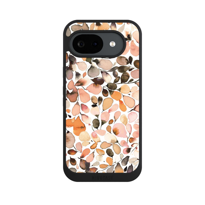 Pixel 10 a NIVOpure Eucalyptus Watercolor Leaves Dark Brown Autumn