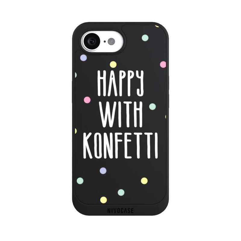 iPhone 17 e NIVOpure Happy with Konfetti White ohne Hintergrund