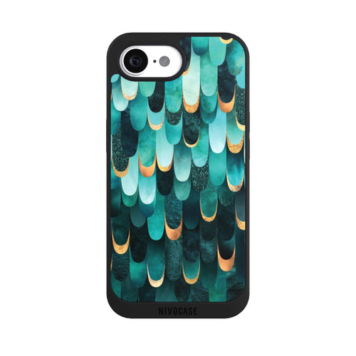 Apple iPhone 17e NIVOpure Feathered Turquoise Gold Print