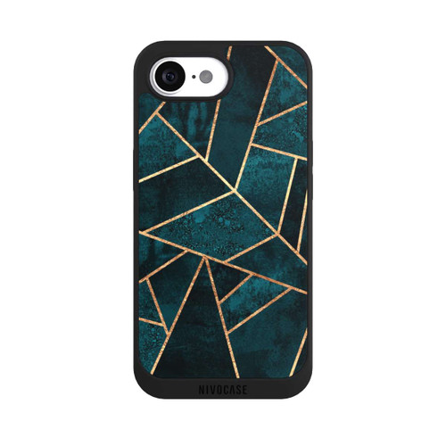 Apple iPhone 17e NIVOpure Deep Teal Stone Gold Print