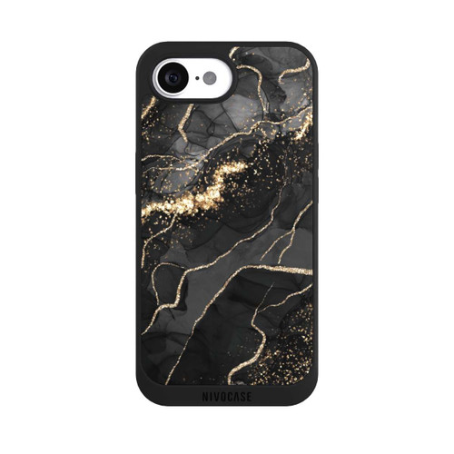 Apple iPhone 17e NIVOpure Look Spirales de Marbre Sombre &amp; Or