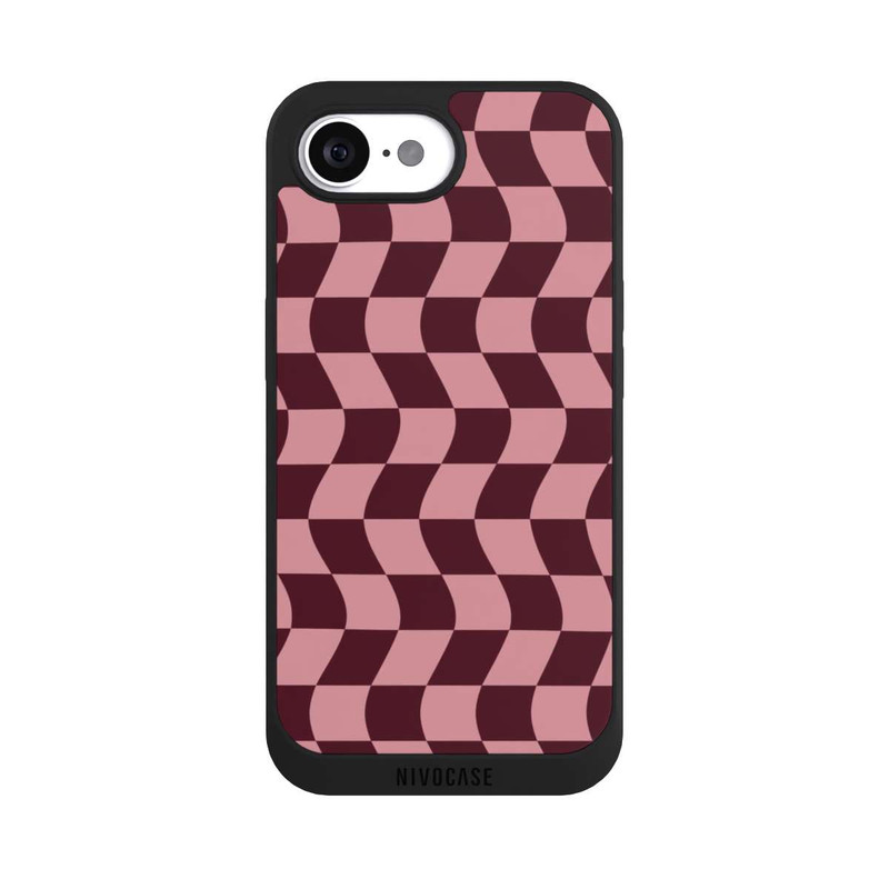 iPhone 17e NIVOpure Schachbrett Rot-Rosa