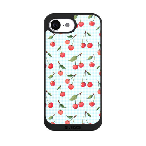 Apple iPhone 17e NIVOpure Cherries and Blue Gingham